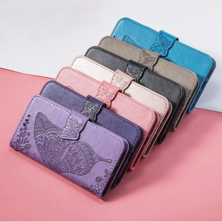 Чехол книжка кошелёк для телефона кожаный с подставкой ремешком противоударный "AURORA"