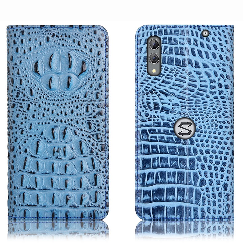 Чехол книжка из натуральной кожи противоударный магнитный для Xiaomi Black Shark 2 "CROCO CREAST"