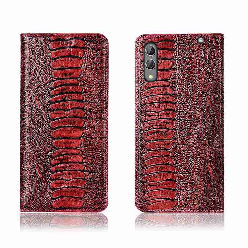 Чехол книжка из натуральной LUX кожи магнитный противоударный для Xiaomi Black Shark 2 "OSTRICH LUXURY"