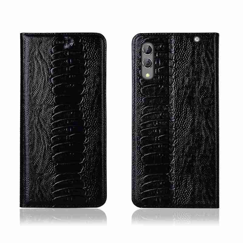 Чехол книжка из натуральной LUX кожи магнитный противоударный для Xiaomi Black Shark 2 "OSTRICH LUXURY"