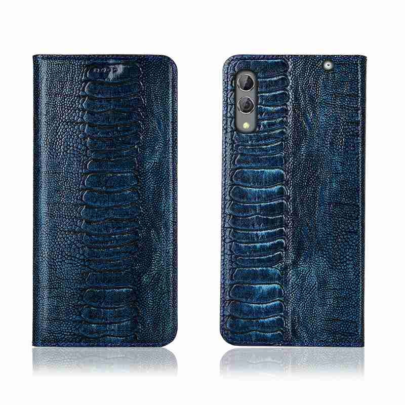 Чехол книжка из натуральной LUX кожи магнитный противоударный для Xiaomi Black Shark 2 "OSTRICH LUXURY"