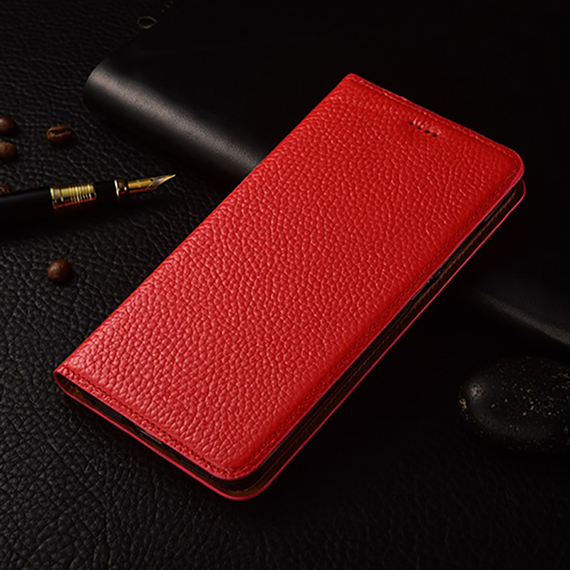 Чехол книжка из натуральной воловьей кожи противоударный магнитный для Xiaomi Redmi 9 "BULL"