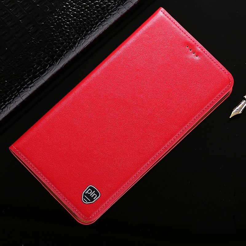 Чехол книжка из натуральной кожи противоударный магнитный для Xiaomi Redmi 8A "CLASIC"