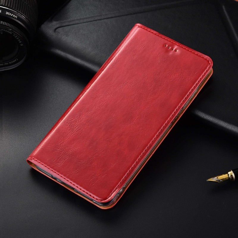Чехол книжка противоударный магнитный КОЖАНЫЙ влагостойкий для Xiaomi Redmi 8A "VERSANO"