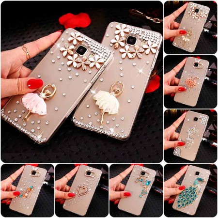 Чехол со стразами силиконовый прозрачный противоударный TPU для OPPO Reno 3 / A91 "DIAMOND"