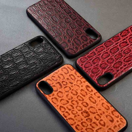 Силиконовый чехол накладка противоударный со вставкой из натуральной кожи для VIVO V20 / V20 Pro / S7 "GENUINE ЛЕОПАРД"