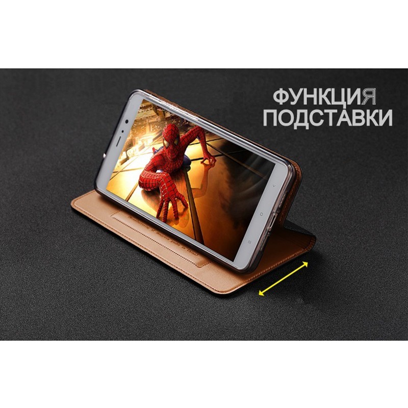 Чехол книжка из натуральной кожи противоударный магнитный для Samsung A14 A145 "CROCO CREAST"