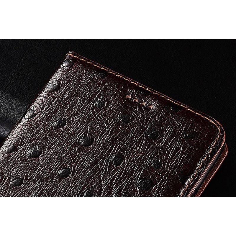Чехол книжка из натуральной LUX кожи магнитный противоударный для Xiaomi Redmi 8 "OSTRICH"