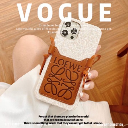 Чехол LOEWE ✨ для iphone брендовый обтянутый кожей с ремешком  на все модели айфон
