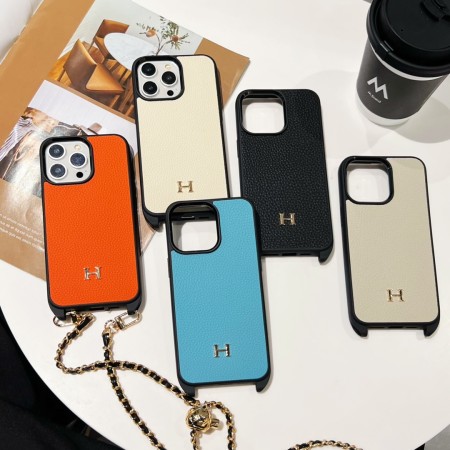 Чехол HERMES ✨ для iphone брендовый гермес противоударный с цепочкой на все модели айфон