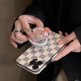 Чехол ЛУИ ВИТОН ✨ для iphone брендовый magic safe LV обтянуты кожей с поп сокетом на все модели айфон