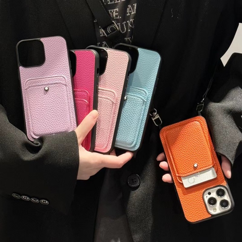 Чехол MONT BLANC ✨ для iphone брендовый монте бланк кожаный с ремешком и карманом на все модели айфон