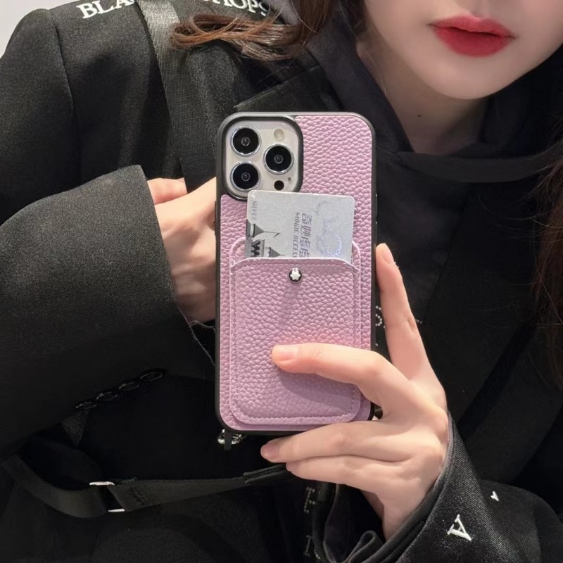 Чехол MONT BLANC ✨ для iphone брендовый монте бланк кожаный с ремешком и карманом на все модели айфон