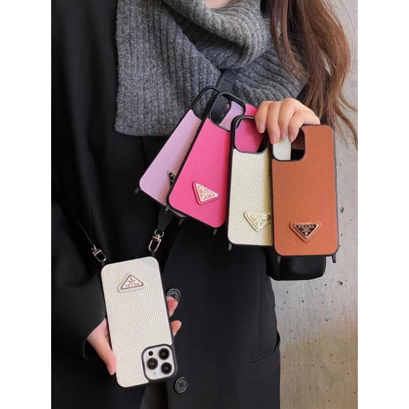 Чехол PRADA ✨ для iphone брендовый  кожаный с ремешком прада на все модели айфон