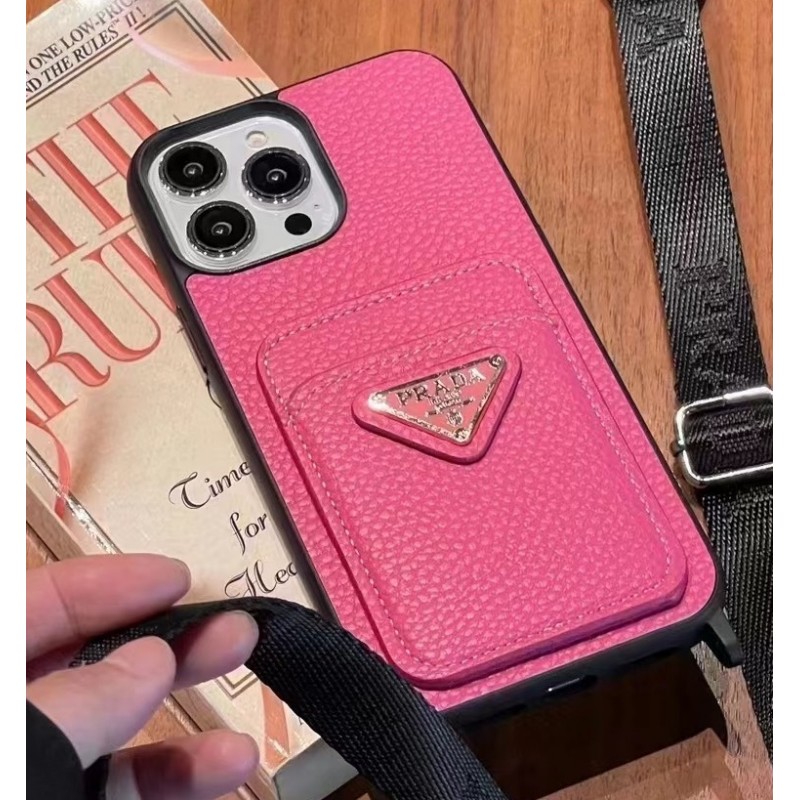 Чехол PRADA ✨ для iphone брендовый  кожаный с визитницей ремешком прада на все модели айфон