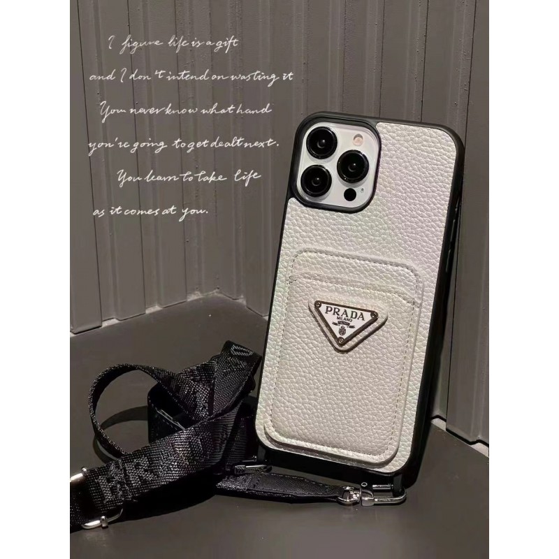 Чехол PRADA ✨ для iphone брендовый  кожаный с визитницей ремешком прада на все модели айфон