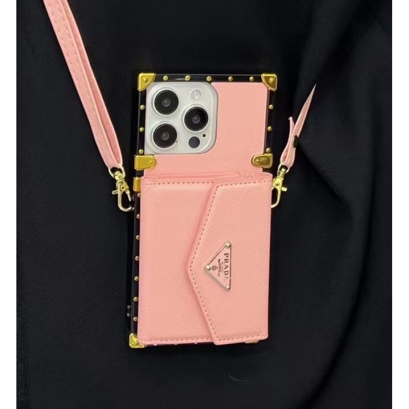 Чехол PRADA ✨ для iphone брендовый прада кожаный с кошельком ремешком на все модели айфон