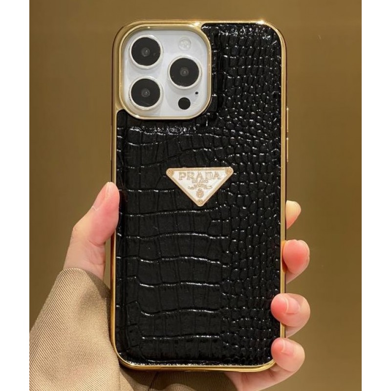 Чехол PRADA ✨ для iphone брендовый прада кожаный глянцевый крокодил на все модели айфон