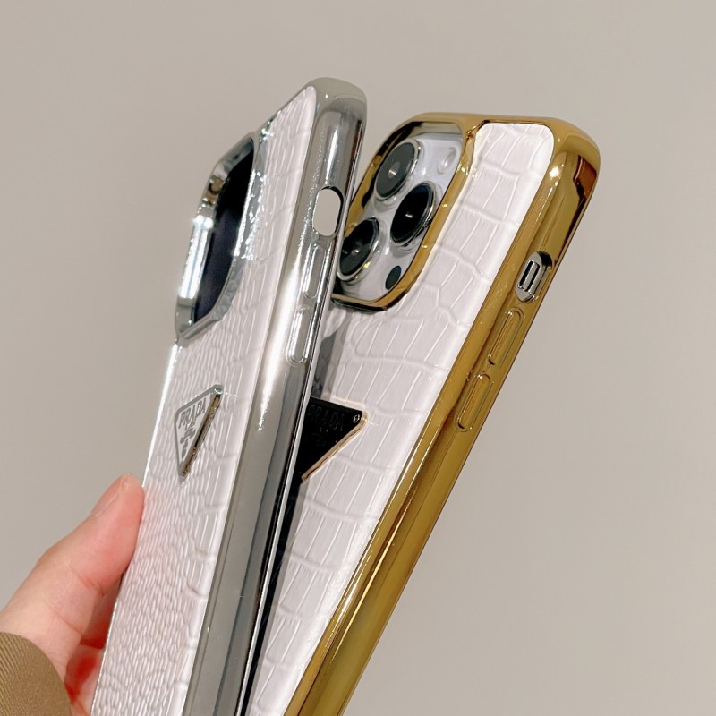 Чехол PRADA ✨ для iphone брендовый прада кожаный глянцевый крокодил на все модели айфон