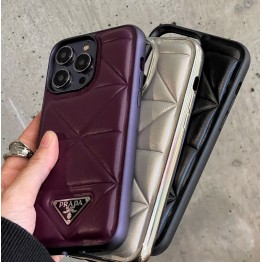 Чехол PRADA ✨ для iphone брендовый прада кожаный пуффер на все модели айфон