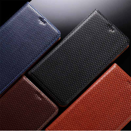 Чехол книжка из натуральной кожи противоударный магнитный для VIVO V21 "TOROS"