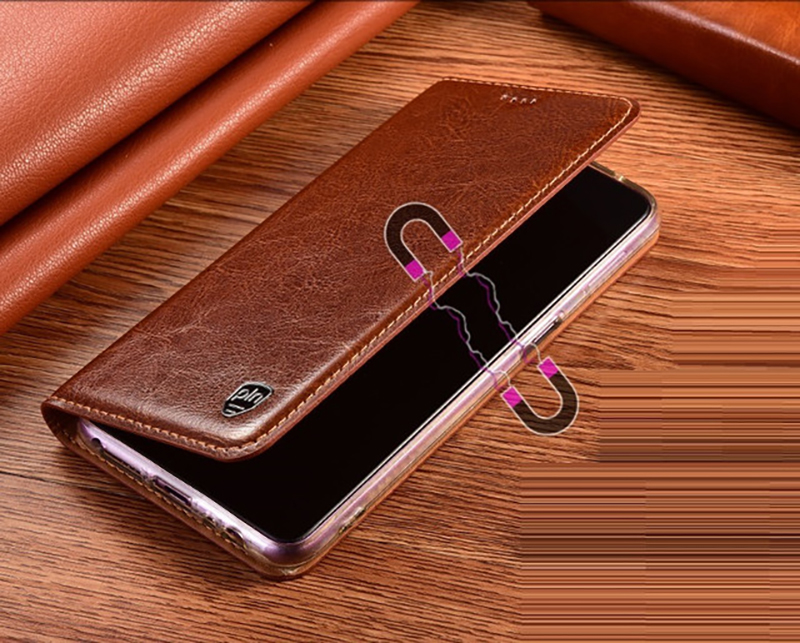 Чехол книжка из натуральной мраморной кожи противоударный магнитный для Xiaomi Redmi 7 "MARBLE"
