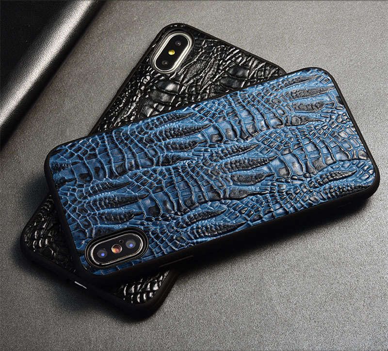 Силиконовый чехол накладка бампер противоударный со вставкой из натуральной кожи для Xiaomi Redmi 8 "GENUINE РЕПТИЛИЯ"