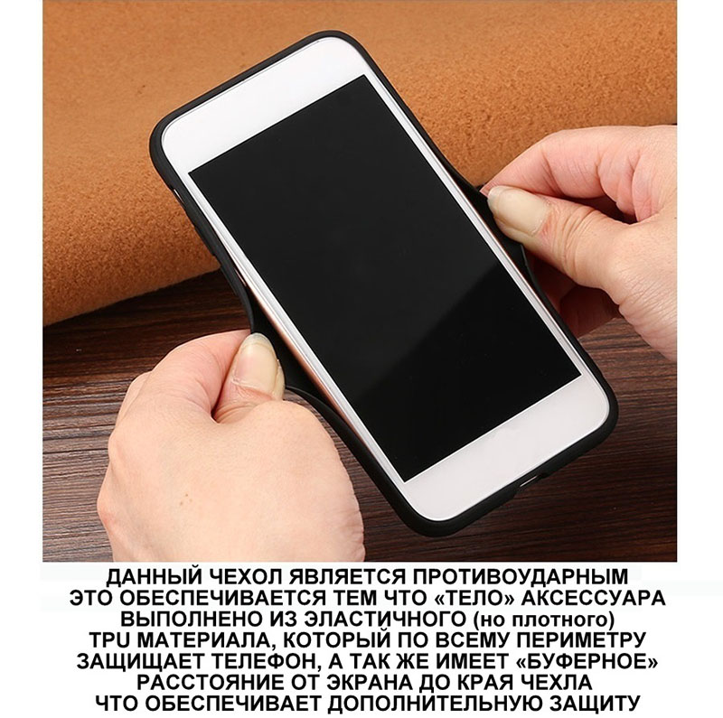 Силиконовый чехол накладка бампер противоударный со вставкой из натуральной кожи для Xiaomi Redmi NOTE 4X "GENUINE ВАРАН"