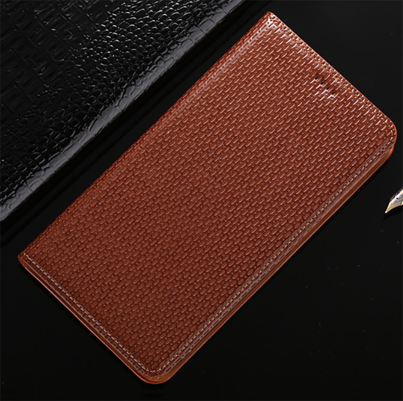 Чехол книжка из натуральной кожи противоударный магнитный для Xiaomi Redmi 9A "TOROS"